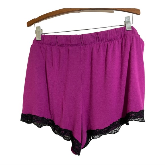 Torrid womens sleep wear shorts lace purple black drawstring waist. Size22/24 - Picture 5 of 8